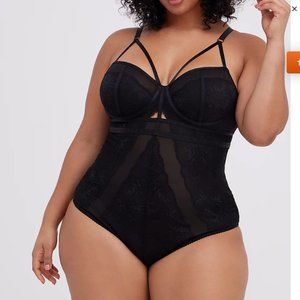 NWT Torrid Size 4 Strappy Studded Lace Bodysuit